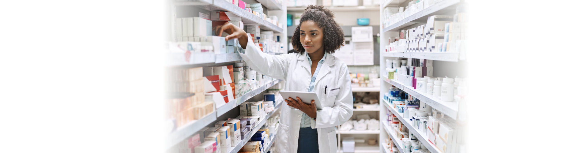 young female pharmacist working in a pharmacy